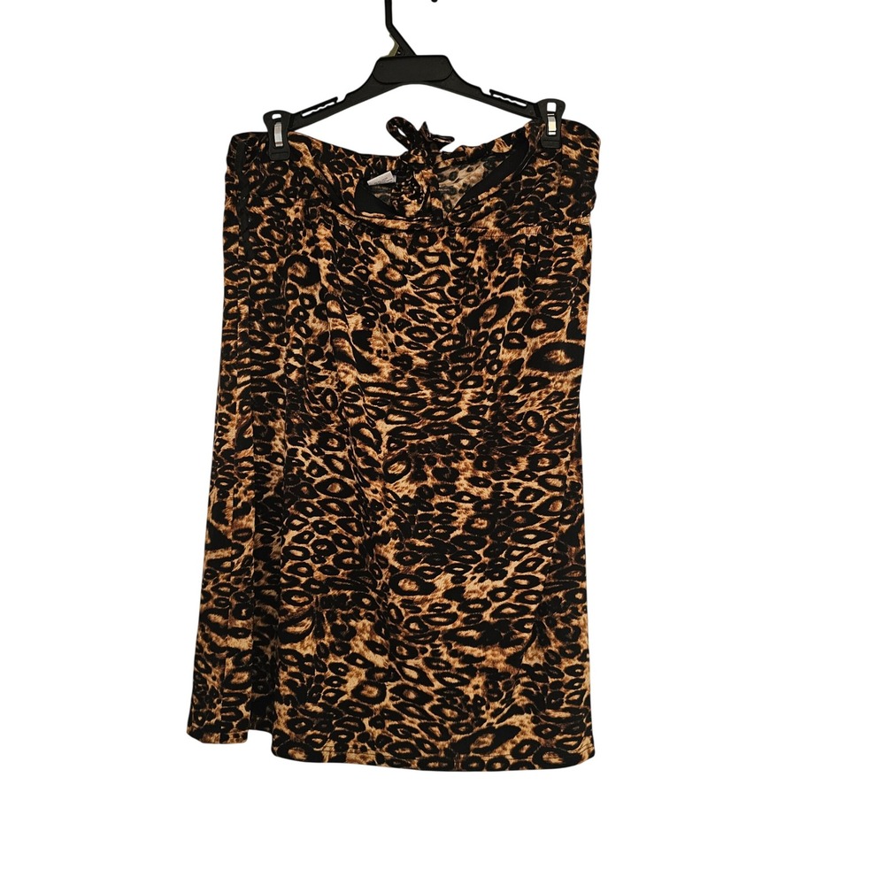 Culturata Leopard Print‎ Halter Maxi Dress Size L